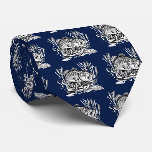 Largemouth Bass Tie (Rolled)