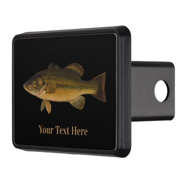 Largemouth Bass Your Text Here Fish Trailer Hitch Cover (Left)