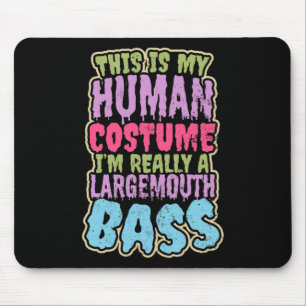 Largemouth Byss Fishing Design Human Costume Gift  Mouse Pad