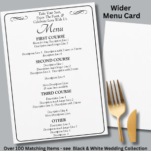 Larger Menu Card - Black White Infinity Scroll,