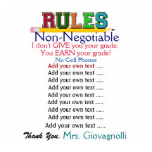 Larger Version Teacher Classroom Rules Poster
