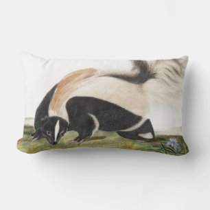 LargeTailed Skunk Mephitis macroura Illustration Lumbar Pillow