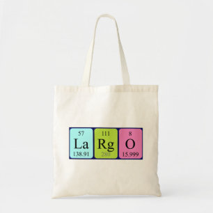 Largo periodic table name tote bag