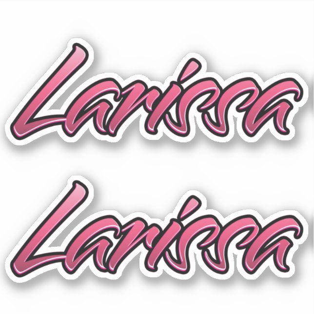 Larissa faded pink stickers sticker set (Front)