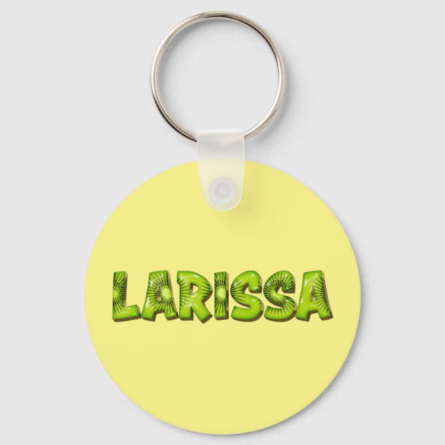 Larissa Name Kiwi Design Key Keychain (Front)
