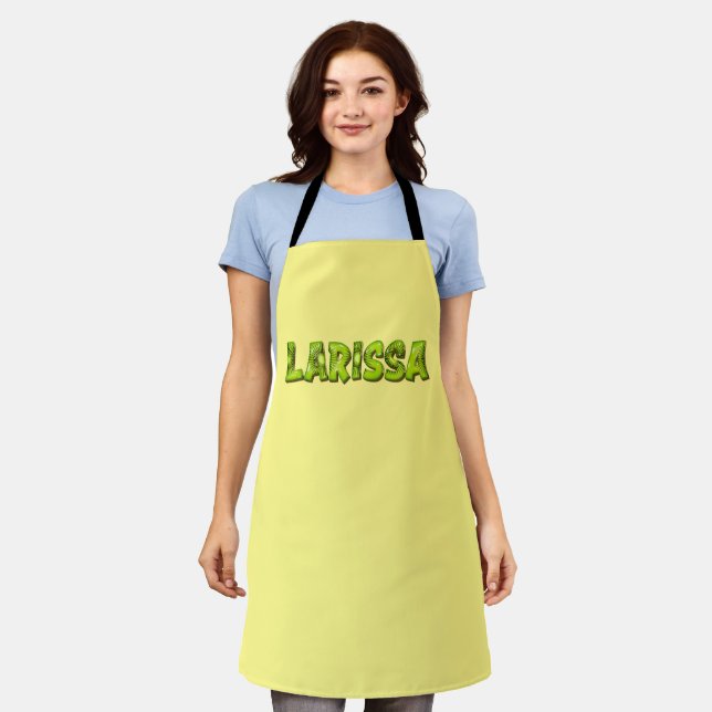 Larissa Name Kiwi Design Kitchen apron (Worn)