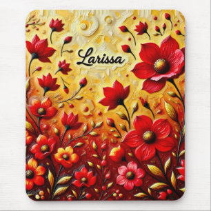 LARISSA ~ RED FLOWERS ~ Mousepad