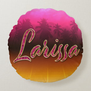 Larissa Vorname Name golden pink Kissen Round Pillow