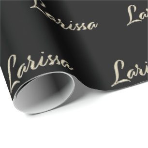 Larissa white gold Handwriting gift wrapping Wrapping Paper