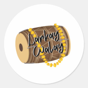 Larkay Walay   Desi Wedding Celebration Playful Classic Round Sticker