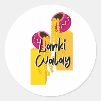 Larki Walay | Desi Wedding Playful Celebration Classic Round Sticker