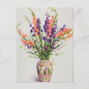 Larkspur and Gladioli in a Moroccan Vase Postcard