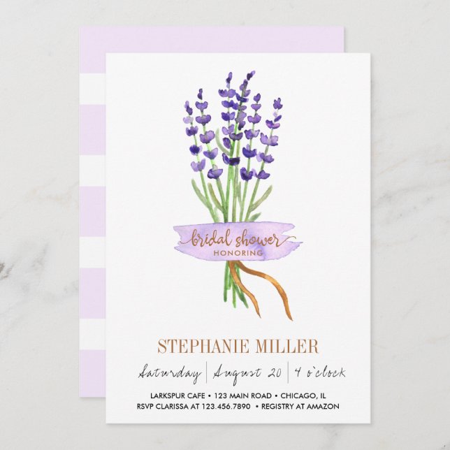 Larkspur Bouquet Bridal Shower Invitation (Front/Back)