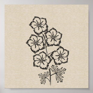 Larkspur for July Flower Poster
