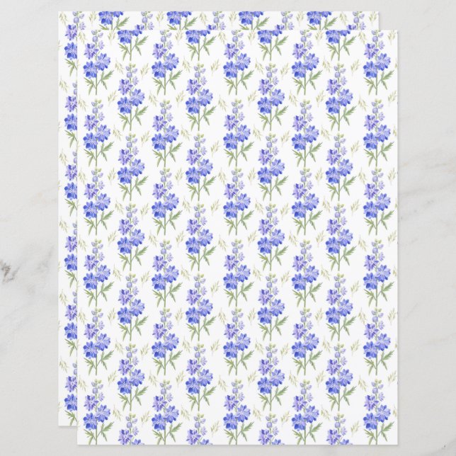 Larkspur Scrapbook Paper (Front/Back)