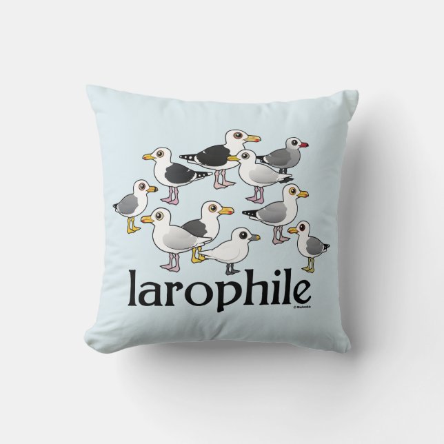 Larophile Throw Pillow (Front)