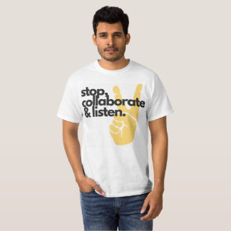 L'arrêt, collaborent et écoutent T-shirt de base