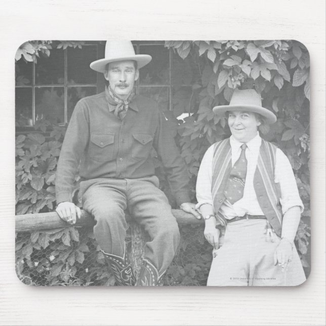 Larry Larom and a women posing. Mouse Pad (Front)