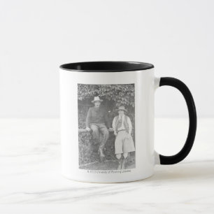 Larry Larom and a women posing. Mug