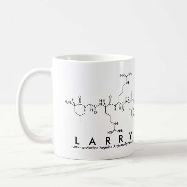 Larry peptide name mug (Left)