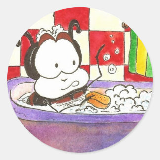 Larry the Ladybug Bug Bath Classic Round Sticker