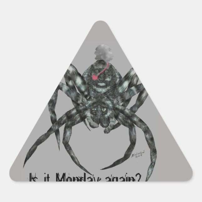 Larry the Spider Is it Monday Again Sticker (Front)