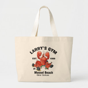 Larry's Gym At Mussel Beach Large Tote Bag