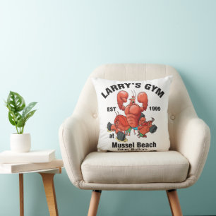 Larry's Gym At Mussel Beach Throw Pillow