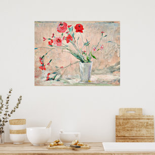Larsson - Carnations and Poppies Poster