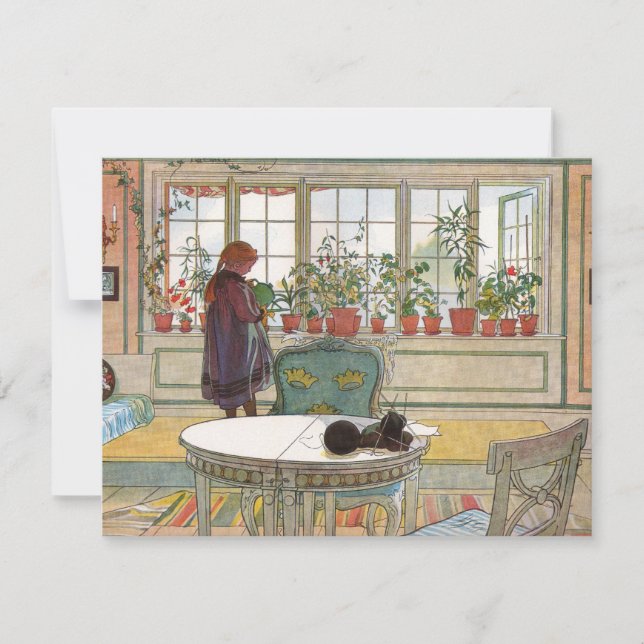 Larsson: Flowers on the Windowsill Card (Front)