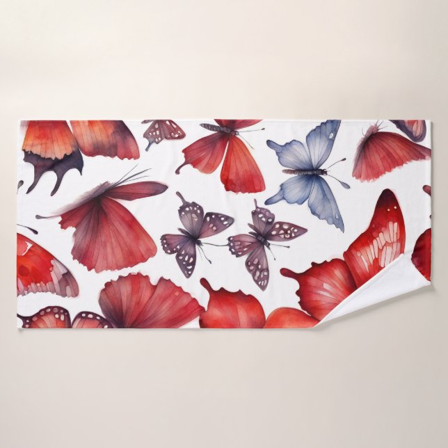 L'art des papillons aquarelles (Serviette de bain)