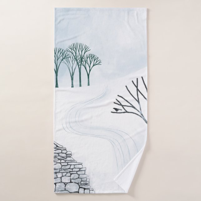 L'Art Paysager De Neige D'Hiver (Serviette de bain)