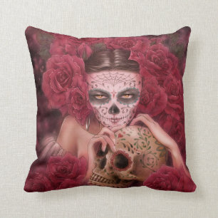 Las Calaveras Throw Pillow