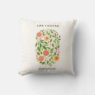 Las Frutas: Duraznos - Peach Market Throw Pillow