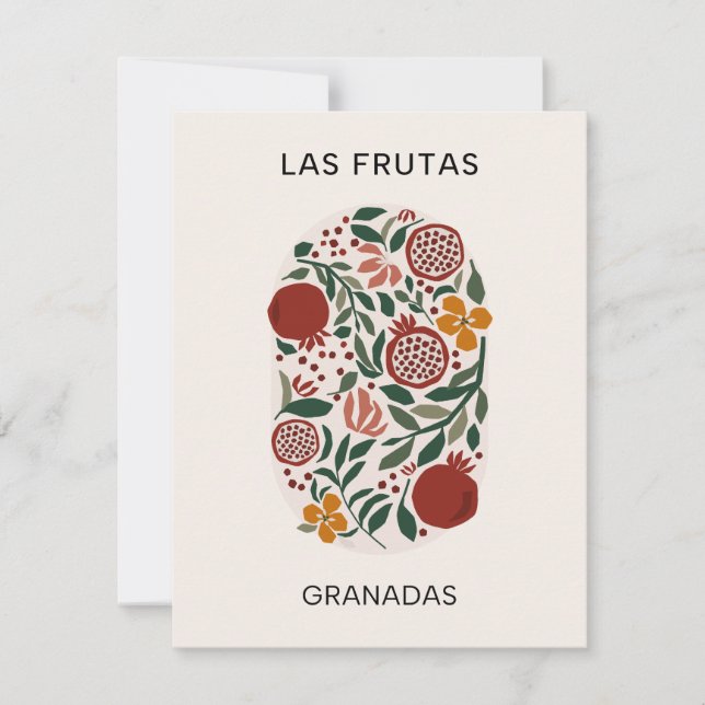 Las Frutas: Granadas - Pomegranate Market Card (Front)