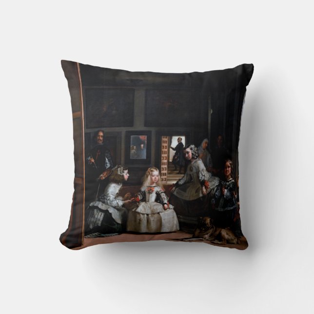 Las Meninas, The Maids of Honour, Diego Velazquez Throw Pillow (Front)