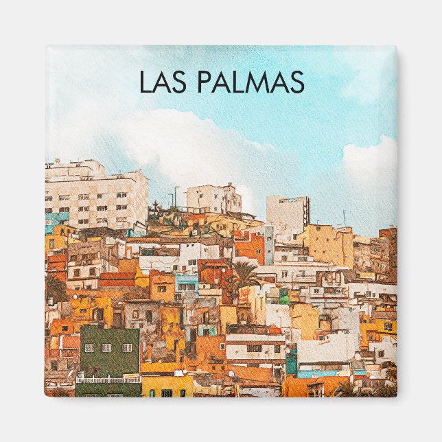 Las Palmas Gran Canaria City View Magnet (Front)
