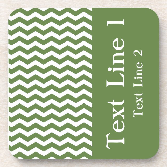 Las Palmas Green Wave Chevron customizable Coaster (Front)