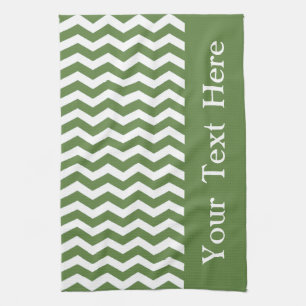 Las Palmas Green Wave Chevron customizable Kitchen Towel