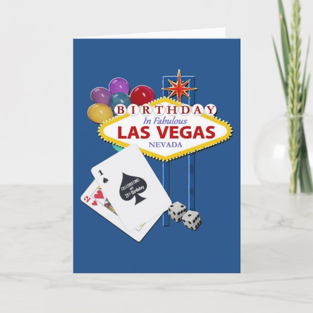 Las Vegas 21st Birthday Card (Front)