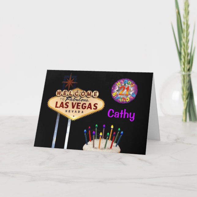 Las Vegas 21st Birthday Card (Front)