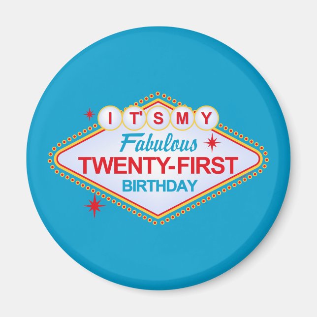 Las Vegas 21st Birthday Magnet (Front)