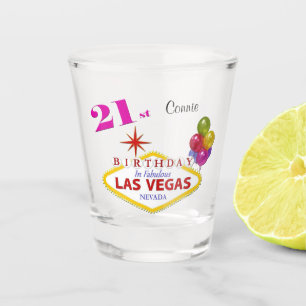 Las Vegas 21st Birthday Personalized Shot glass