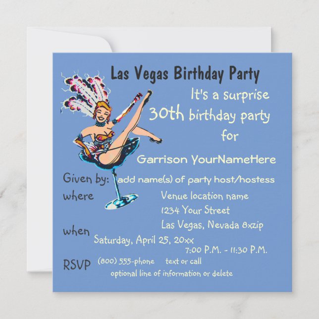 Las Vegas 30th Birthday Party Invitation (Front)