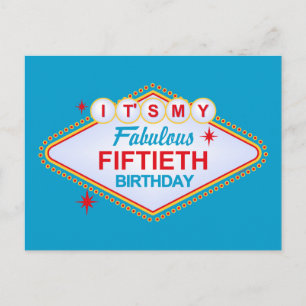 Las Vegas 50th Birthday Postcard
