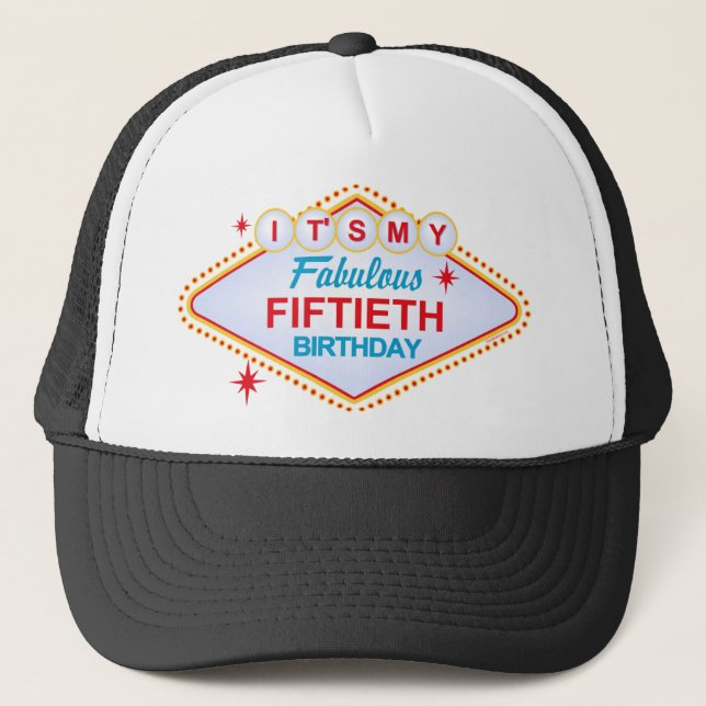 Las Vegas 50th Birthday Trucker Hat (Front)