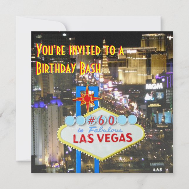Las Vegas 60th Birthday Party Invitation (Front)