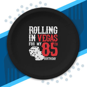 Las Vegas 85th Birthday Party - Rolling in Vegas Paper Plate