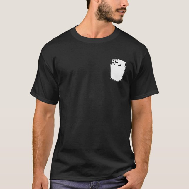 Las Vegas Aces Pocket Aces Poker Spades Clubs Casi T-Shirt (Front)
