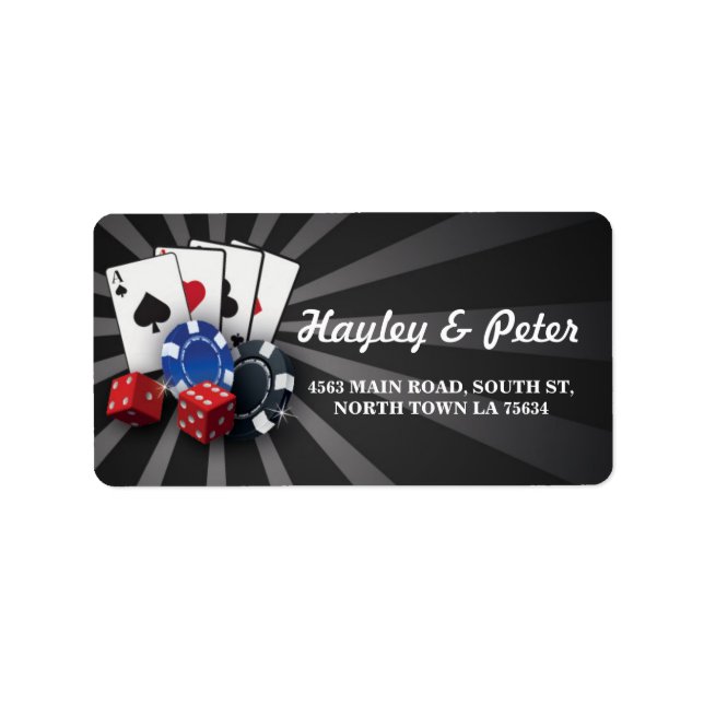 Las Vegas Address Casino Labels Stickers (Front)
